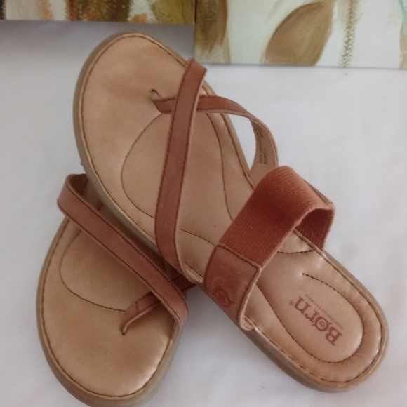 Born Shoes - New Born Leather Elastic Strap Sandals